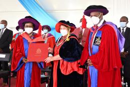 Chair of Council, Prof. Julia Ojiambo has been conferred with a higher doctorate degree (Honoris causa) 